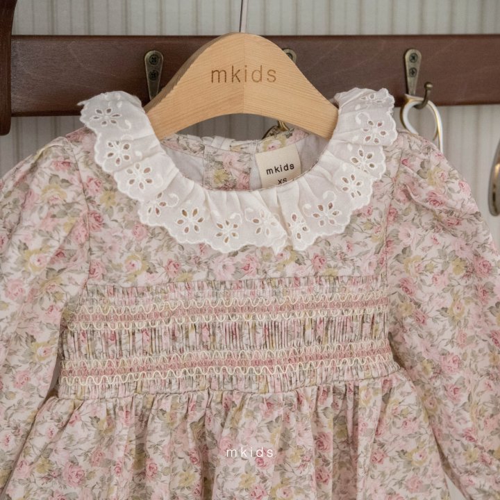 Mkids - Korean Baby Fashion - #smilingbaby - Annika Smocking One-piece (Pink) - 12