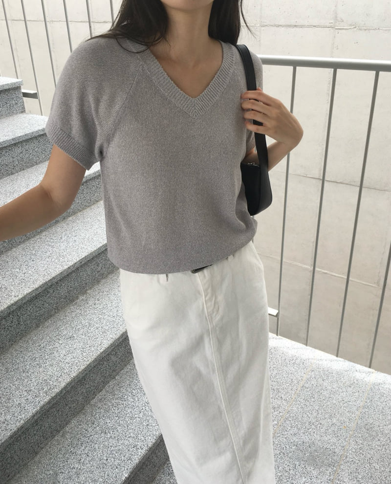 Moani - Korean Women Fashion - #thelittlethings - Linen Salt V-Neck Knit - 9