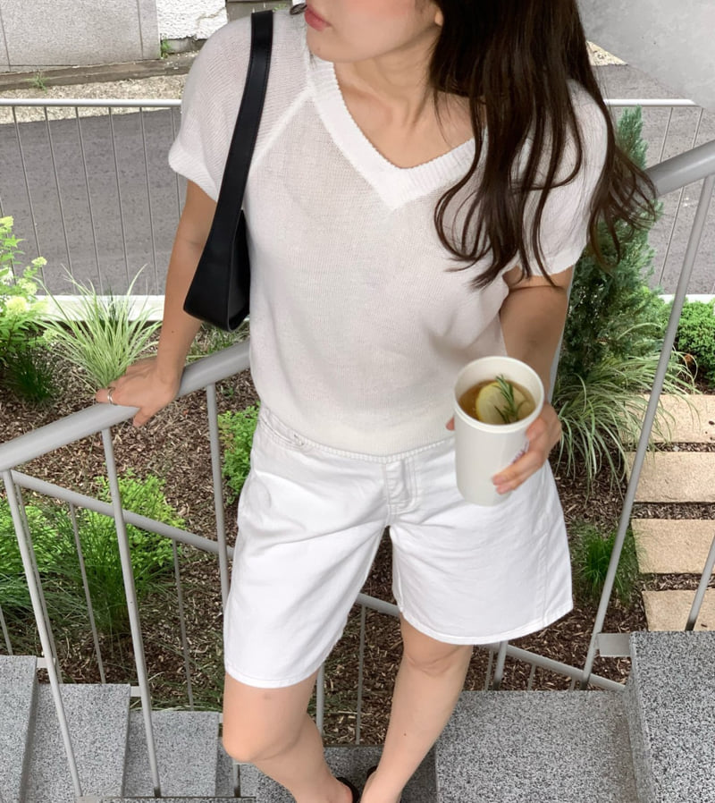 Moani - Korean Women Fashion - #womensfashion - Linen Salt V-Neck Knit