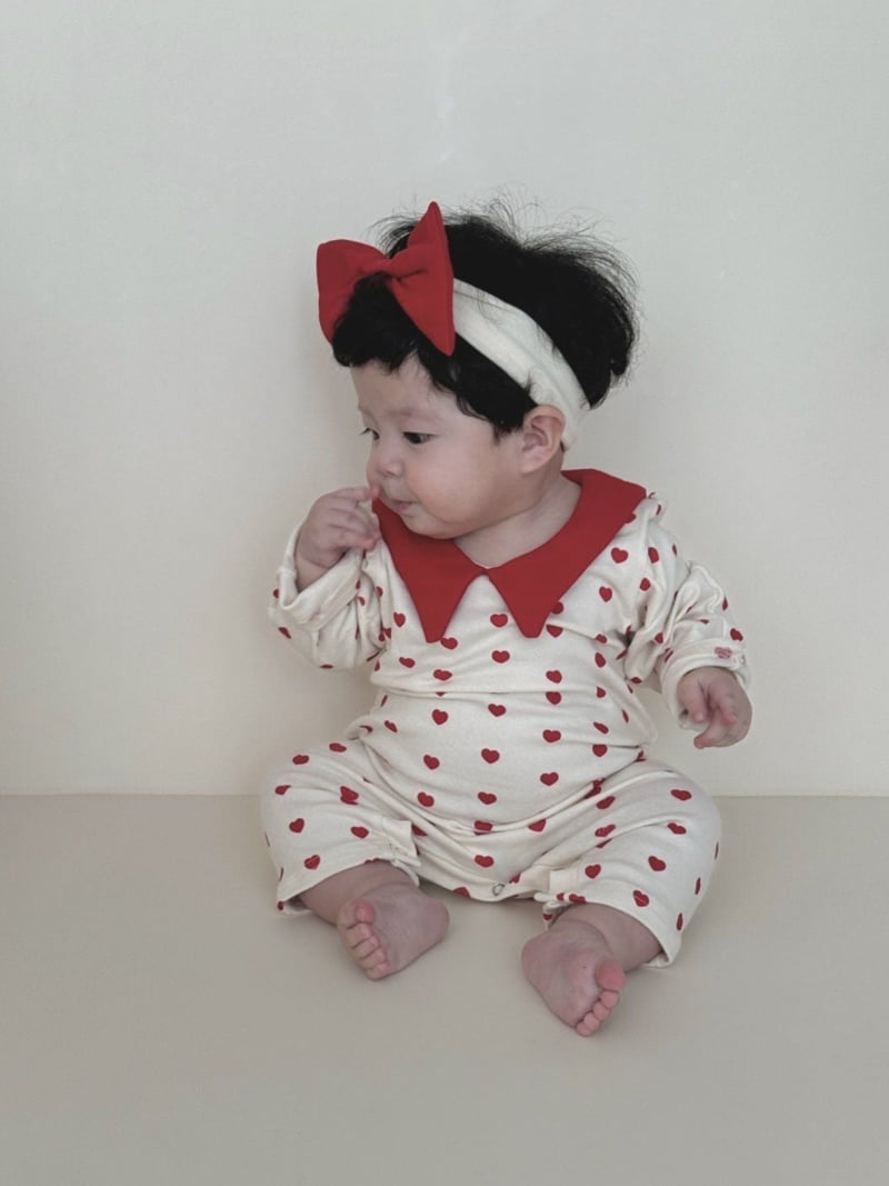Moran - Korean Baby Fashion - #babyboutique - Mini Heart Suit Set - 2