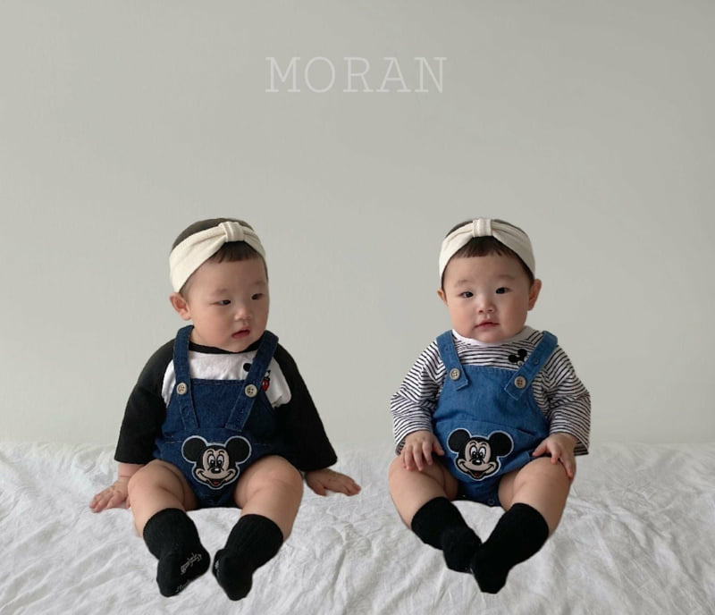 Moran - Korean Baby Fashion - #babyboutique - M Denim Suspender Suit