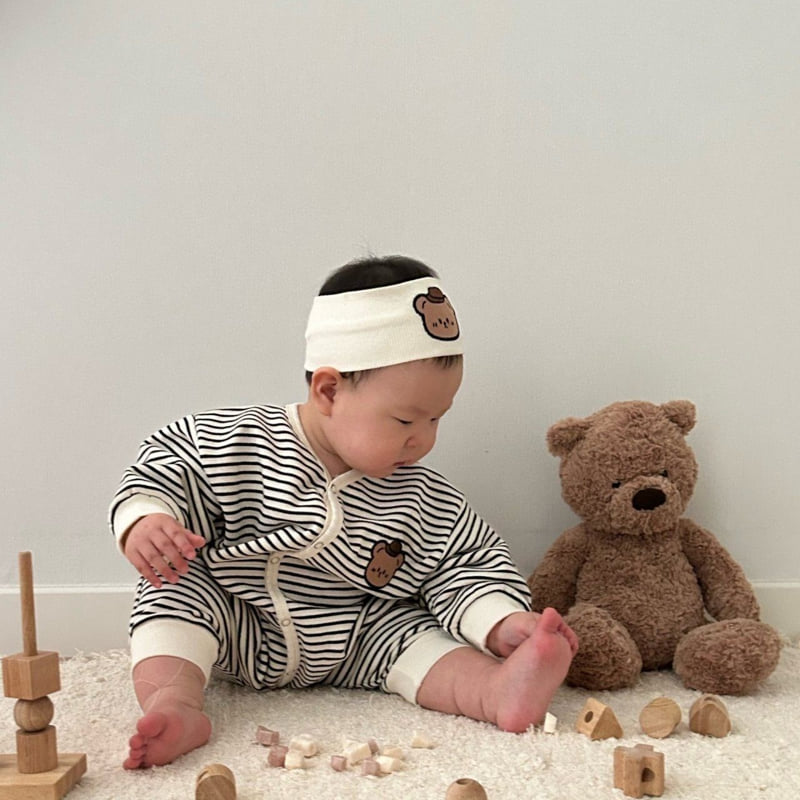 Moran - Korean Baby Fashion - #babyboutique - Snap Bear Suit Set - 9