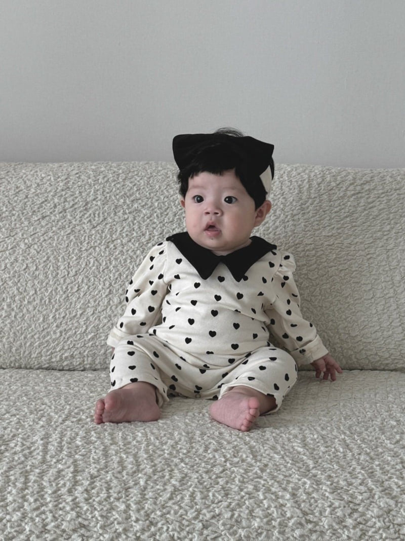 Moran - Korean Baby Fashion - #babyboutiqueclothing - Mini Heart Suit Set - 3
