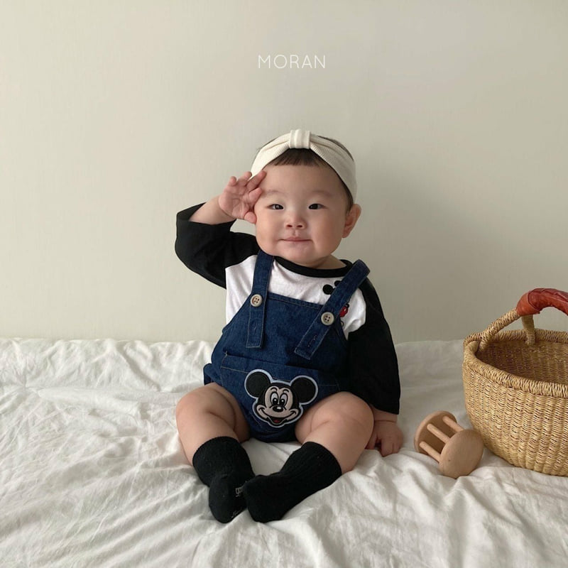 Moran - Korean Baby Fashion - #babyboutiqueclothing - M Denim Suspender Suit - 2