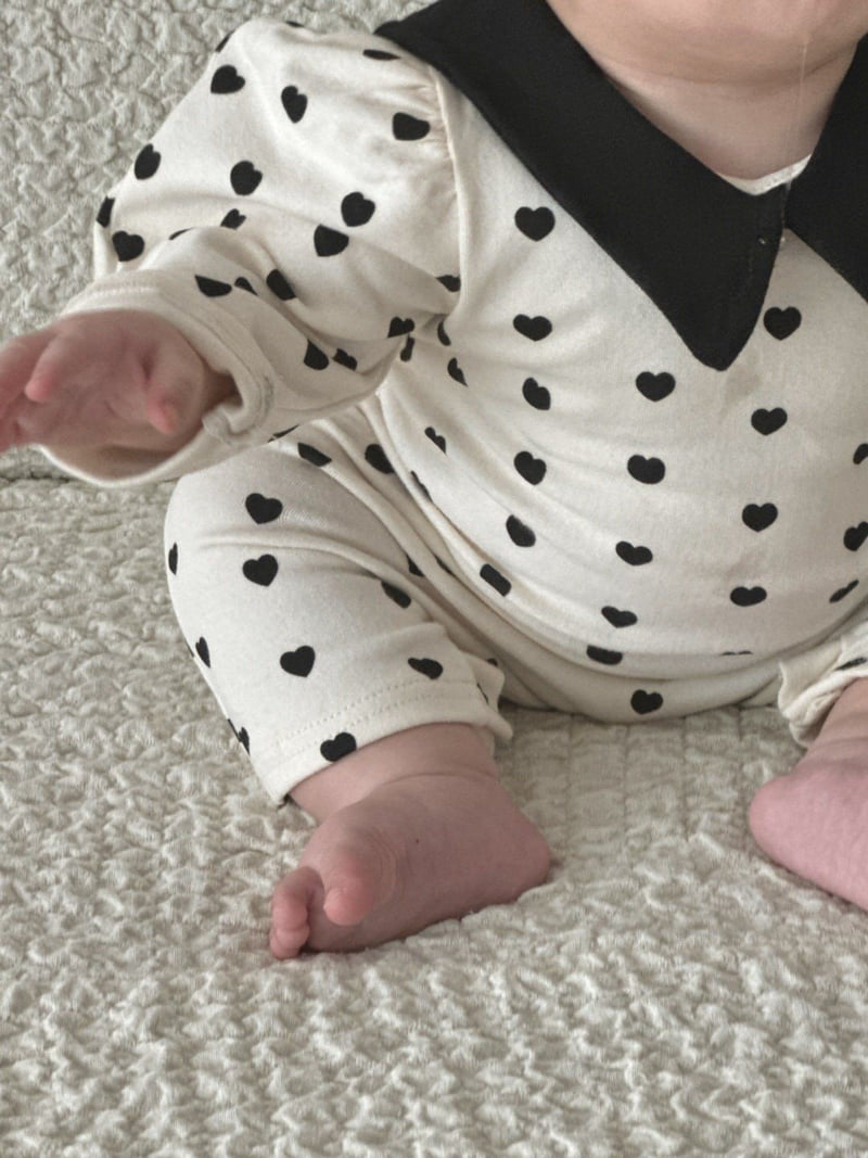 Moran - Korean Baby Fashion - #babyboutiqueclothing - Mini Heart Suit Set - 4