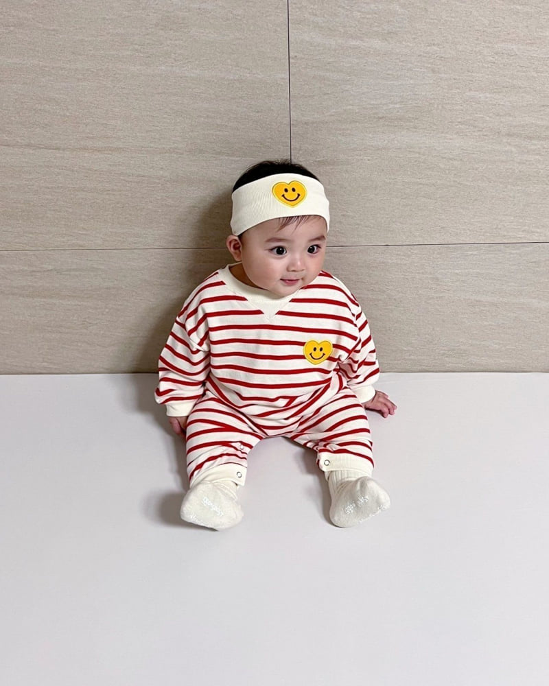 Moran - Korean Baby Fashion - #babyclothing - Smiley Heart Suit Set - 2