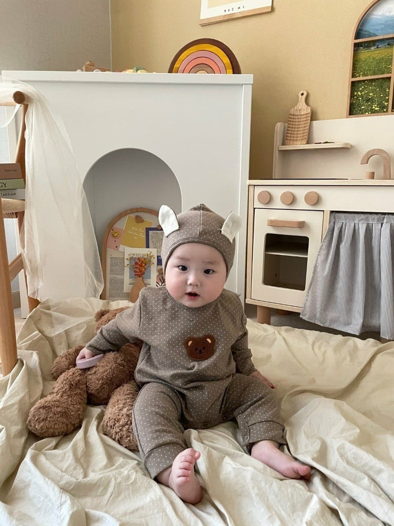 Moran - Korean Baby Fashion - #babyfashion - Bear Suit Set