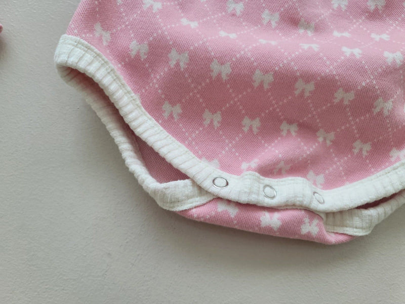 Moran - Korean Baby Fashion - #babyfever - Ribbon Cardigan Set - 6
