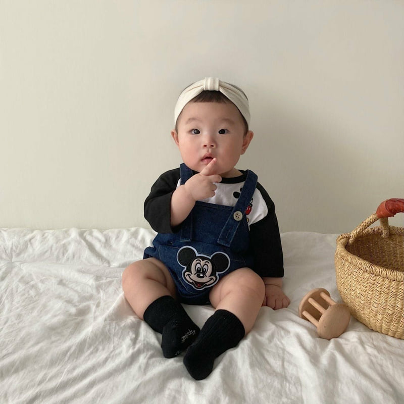 Moran - Korean Baby Fashion - #babyfever - M Denim Suspender Suit - 5