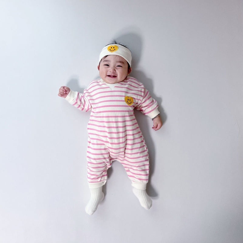 Moran - Korean Baby Fashion - #babyfashion - Smiley Heart Suit Set - 4