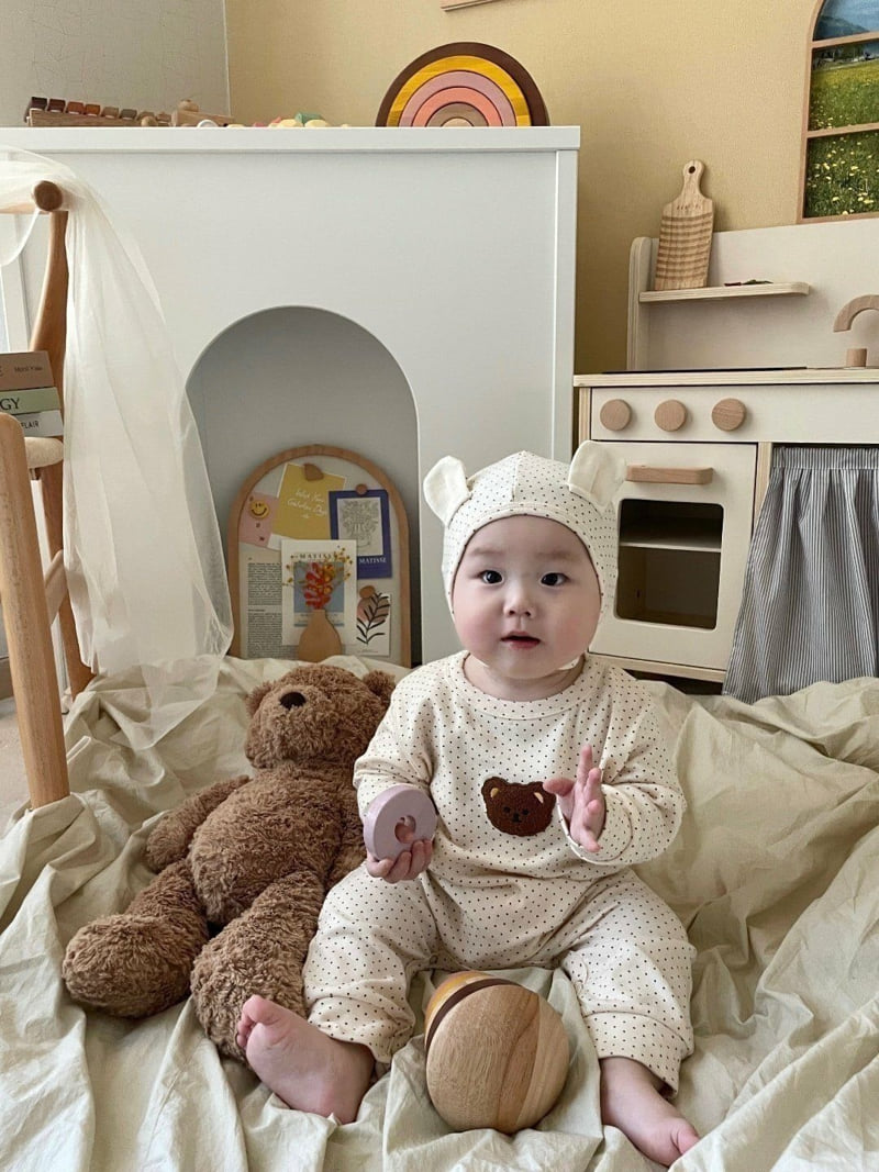 Moran - Korean Baby Fashion - #babyfever - Bear Suit Set - 2