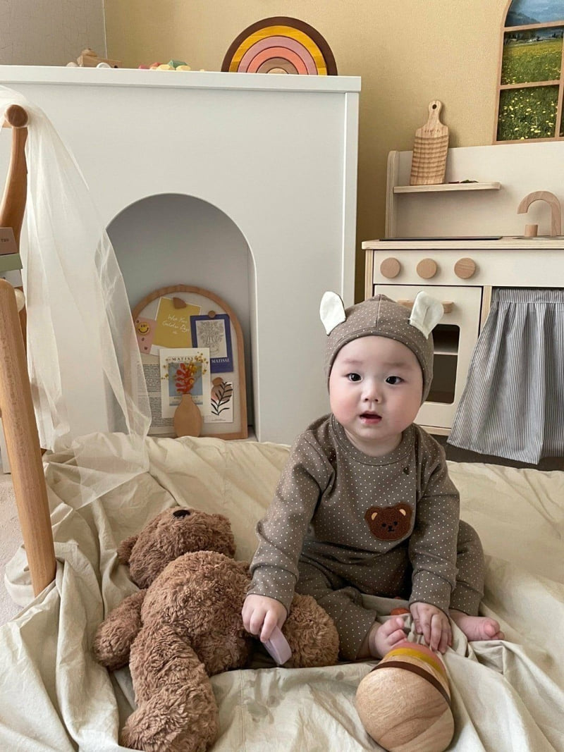 Moran - Korean Baby Fashion - #babygirlfashion - Bear Suit Set - 3