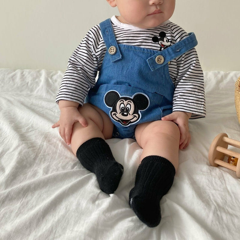 Moran - Korean Baby Fashion - #babylifestyle - M Denim Suspender Suit - 7