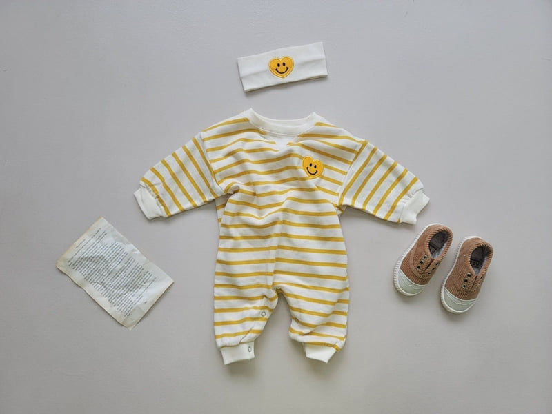 Moran - Korean Baby Fashion - #babylifestyle - Smiley Heart Suit Set - 6