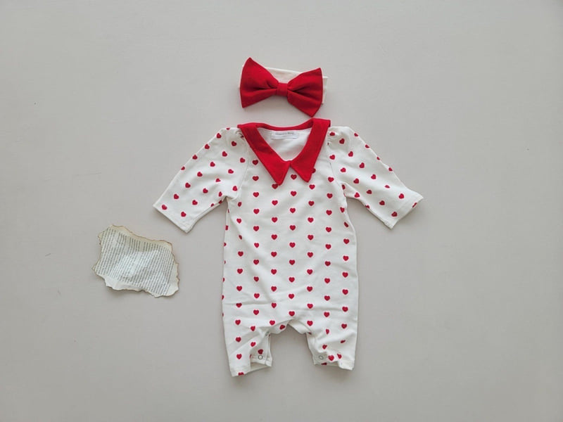 Moran - Korean Baby Fashion - #babyootd - Mini Heart Suit Set - 10