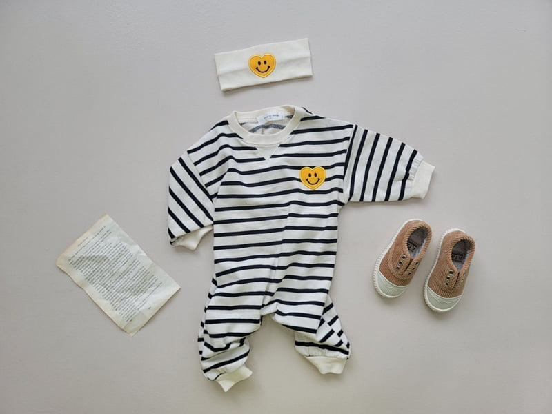 Moran - Korean Baby Fashion - #babyootd - Smiley Heart Suit Set - 8