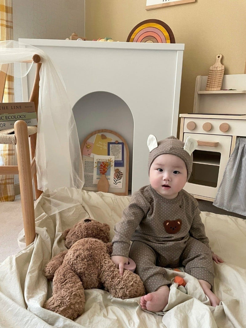 Moran - Korean Baby Fashion - #babyootd - Bear Suit Set - 6