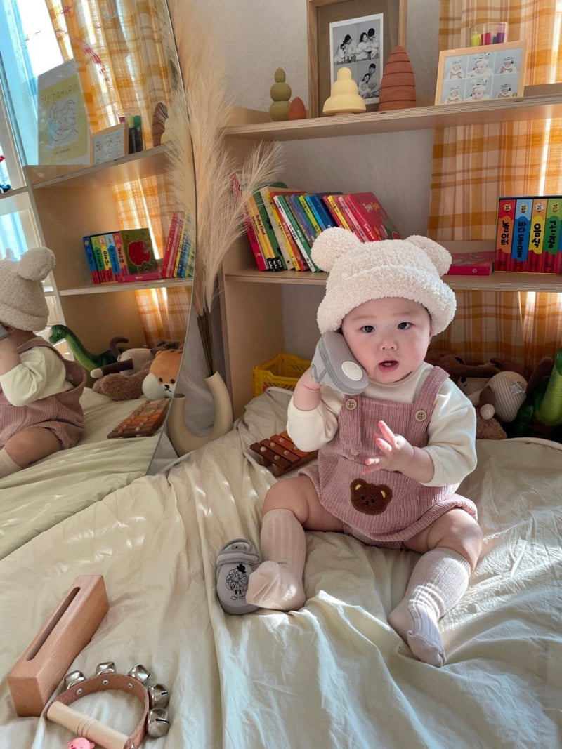 Moran - Korean Baby Fashion - #babyoutfit - Bear Suspender Suit - 10