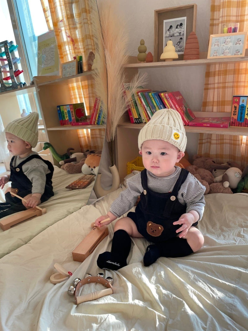 Moran - Korean Baby Fashion - #babyoutfit - Bear Suspender Suit - 11