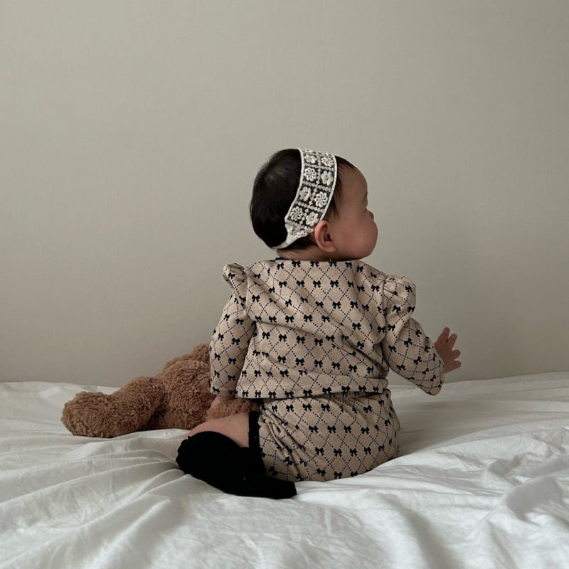 Moran - Korean Baby Fashion - #babyoutfit - Ribbon Cardigan Set - 11
