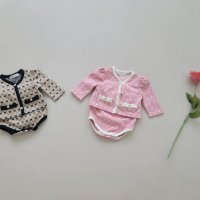 Moran - Korean Baby Fashion - #babyoutfit - Ribbon Cardigan Set - 12
