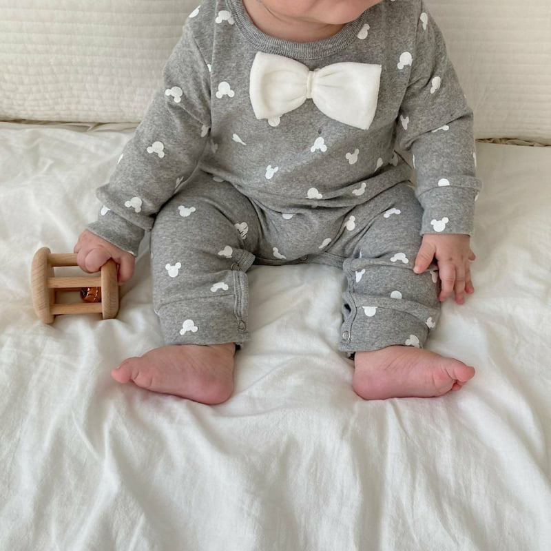 Moran - Korean Baby Fashion - #babyoutfit - Bow Tie Suit Set - 5