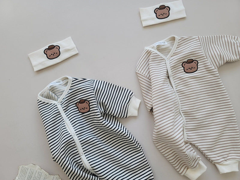 Moran - Korean Baby Fashion - #babyoutfit - Snap Bear Suit Set - 4