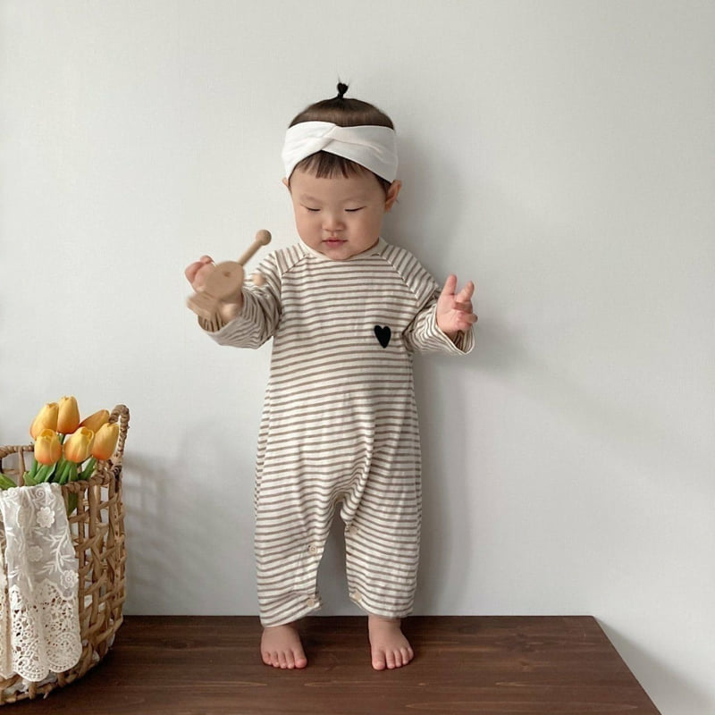 Moran - Korean Baby Fashion - #babywear - Mono Heart Suit - 2