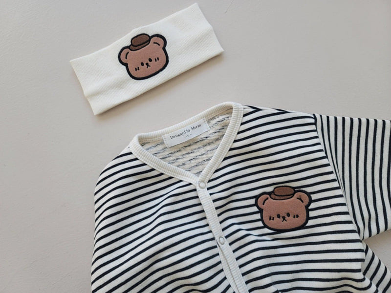 Moran - Korean Baby Fashion - #onlinebabyboutique - Snap Bear Suit Set - 6