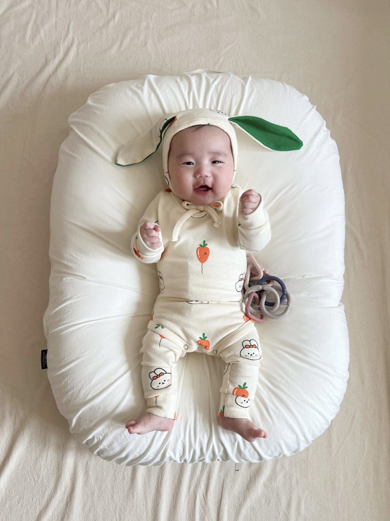 Moran - Korean Baby Fashion - #onlinebabyshop - Rabbit 3-Piece Suit - 6