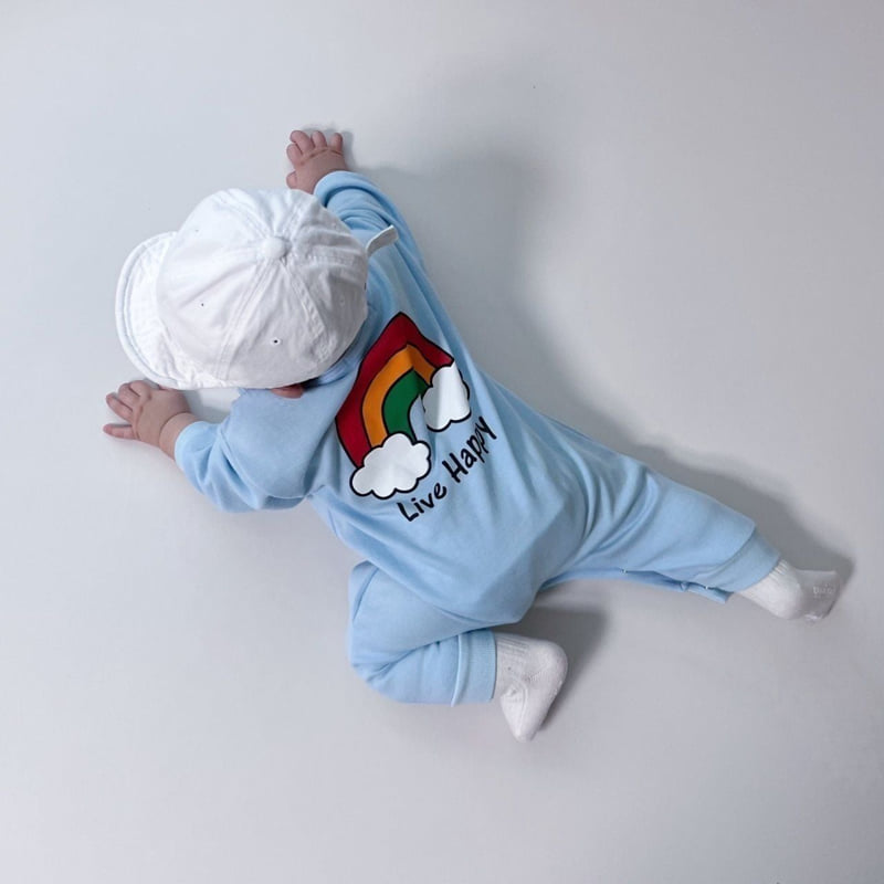 Moran - Korean Baby Fashion - #onlinebabyshop - Rainbow Suit