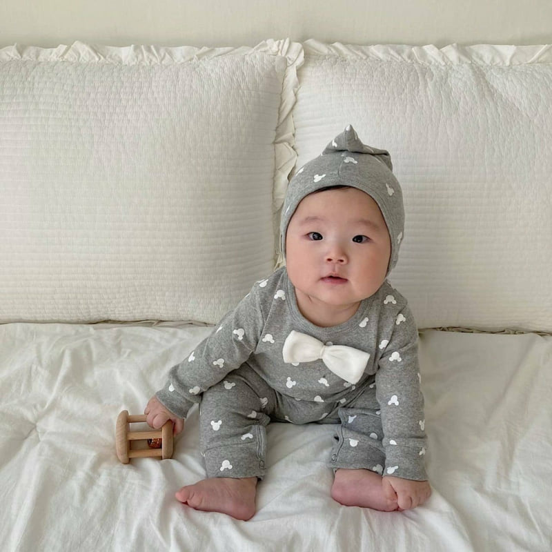 Moran - Korean Baby Fashion - #onlinebabyshop - Bow Tie Suit Set - 8