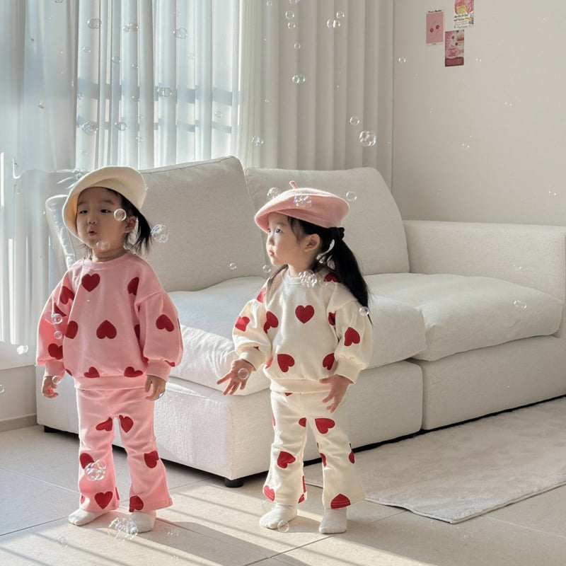 Moran - Korean Children Fashion - #childofig - Love Bootcut Set - 2