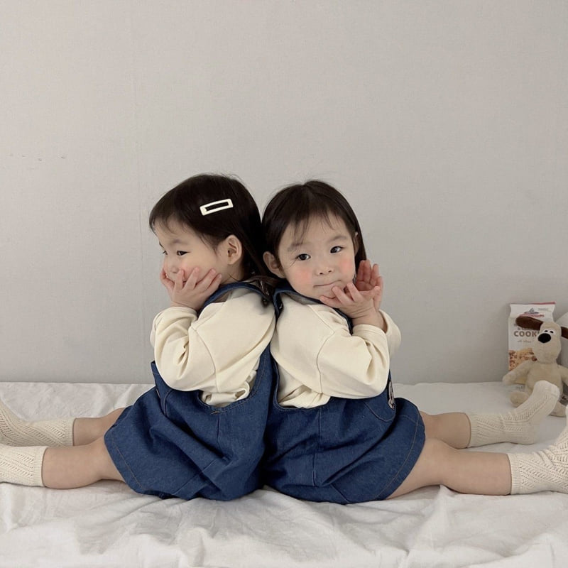 Moran - Korean Children Fashion - #childofig - Denim Suspender One-piece - 8