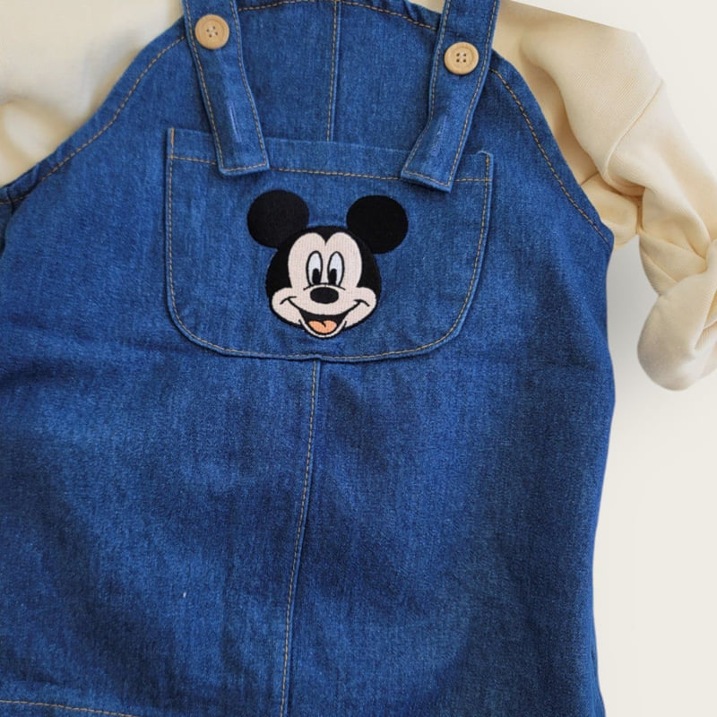 Moran - Korean Children Fashion - #childrensboutique - Denim Suspender One-piece - 9