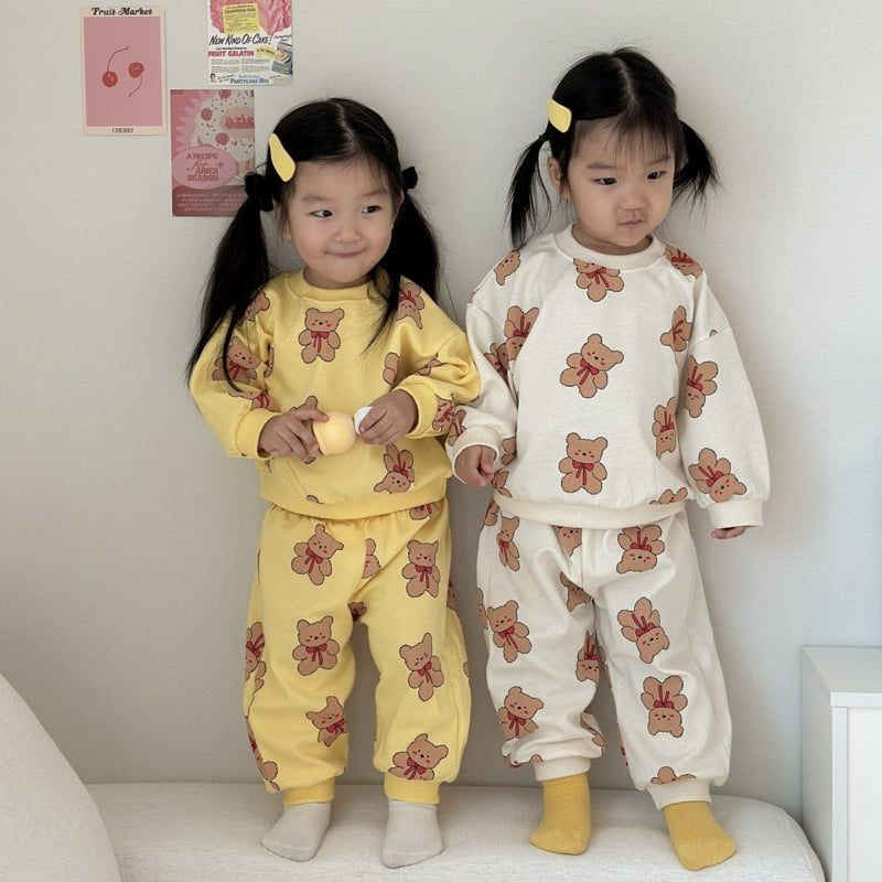 Moran - Korean Children Fashion - #designkidswear - Ribbon Bear Set - 3