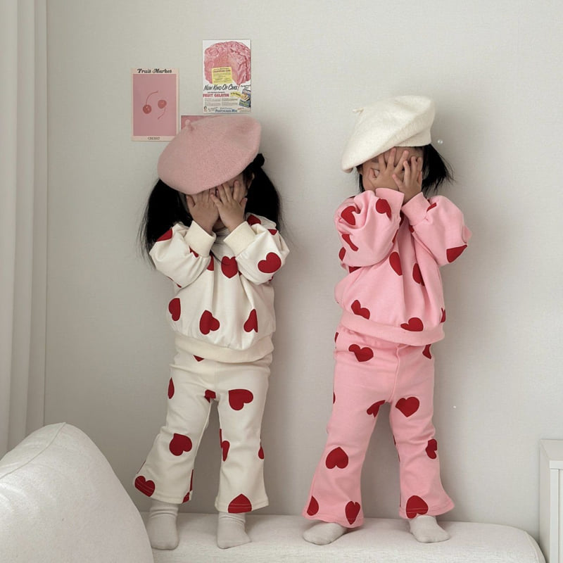Moran - Korean Children Fashion - #designkidswear - Love Bootcut Set - 5