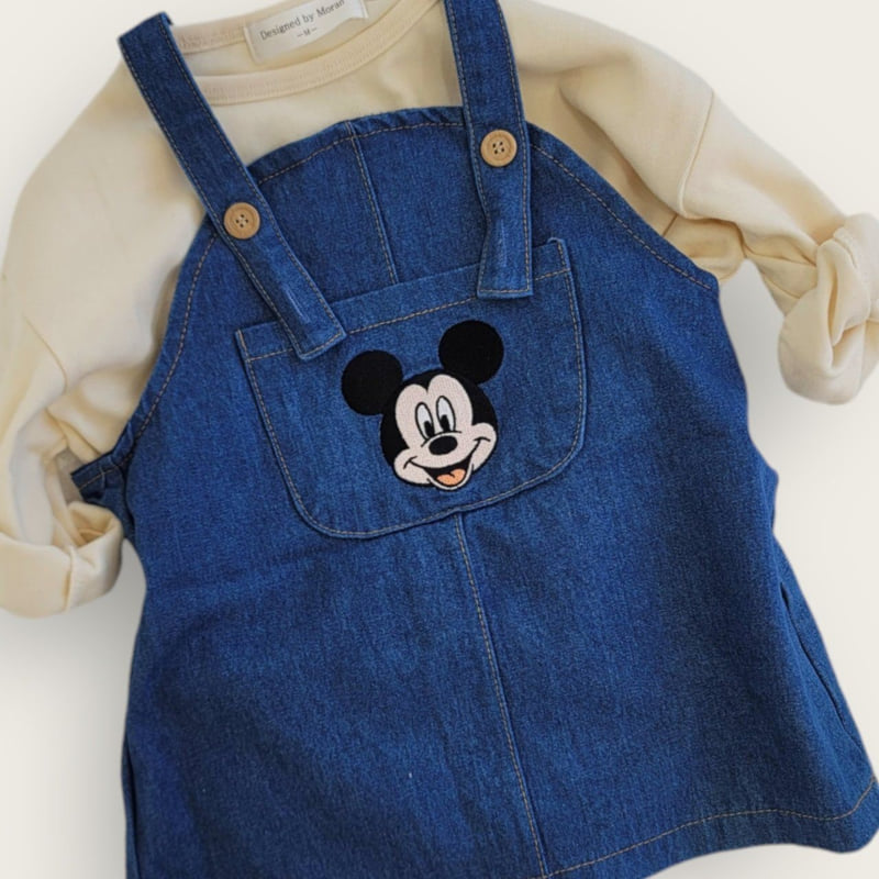 Moran - Korean Children Fashion - #designkidswear - Denim Suspender One-piece - 10