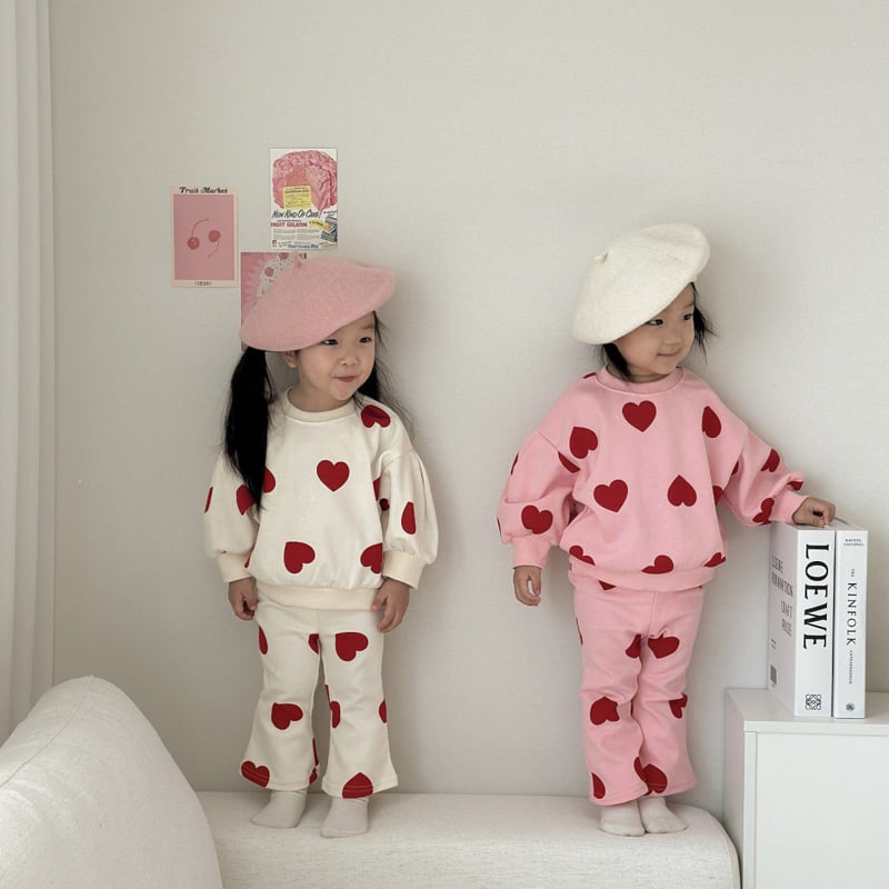 Moran - Korean Children Fashion - #discoveringself - Love Bootcut Set - 6