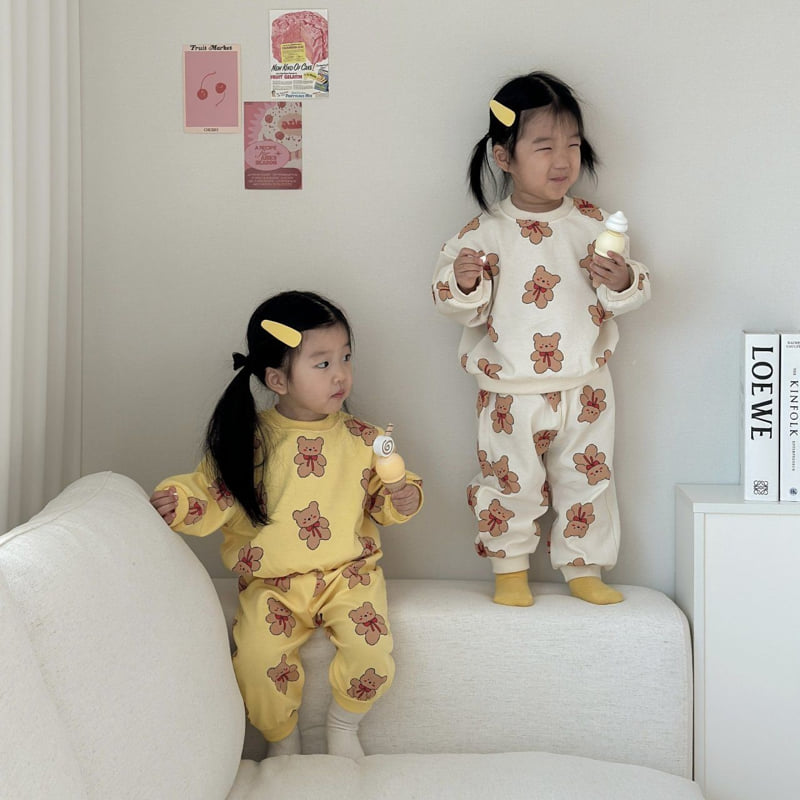 Moran - Korean Children Fashion - #fashionkids - Ribbon Bear Set - 5