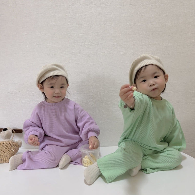 Moran - Korean Children Fashion - #kidsshorts - Macaron Bootcut Set - 2