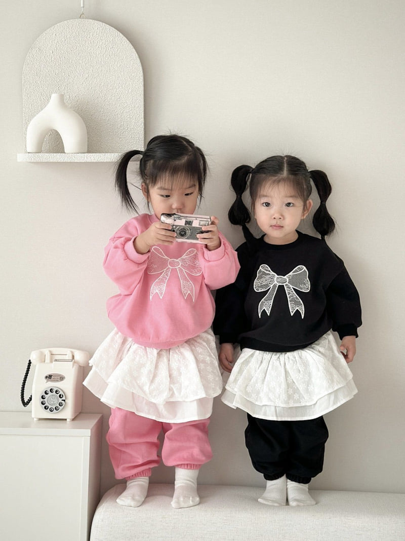 Moran - Korean Children Fashion - #kidzfashiontrend - Ribbon Sweatshirt