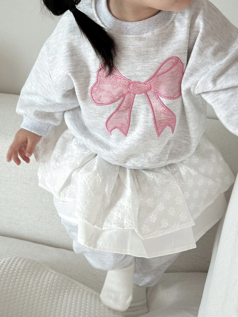 Moran - Korean Children Fashion - #littlefashionista - Ribbon Sweatshirt - 3