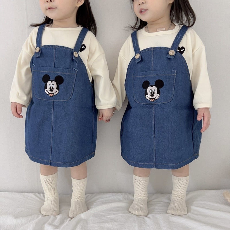 Moran - Korean Children Fashion - #littlefashionista - Denim Suspender One-piece