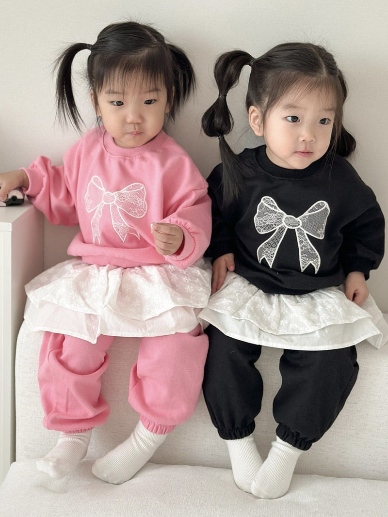 Moran - Korean Children Fashion - #littlefashionista - Ribbon Sweatshirt - 4