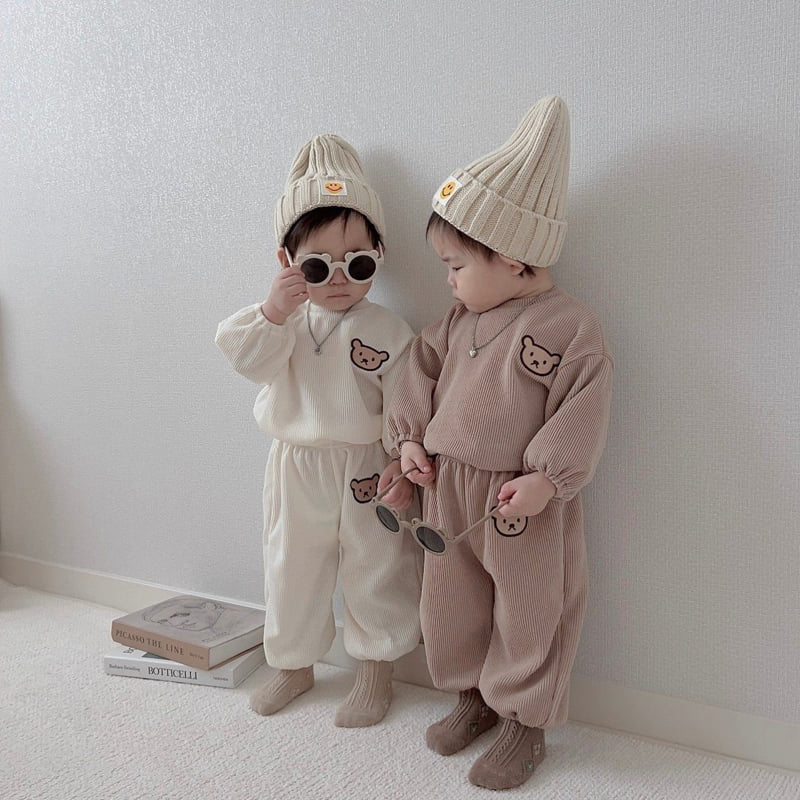 Moran - Korean Children Fashion - #minifashionista - Knit Bear Set - 2