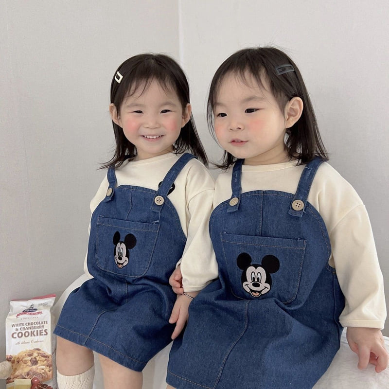 Moran - Korean Children Fashion - #stylishchildhood - Denim Suspender One-piece - 7