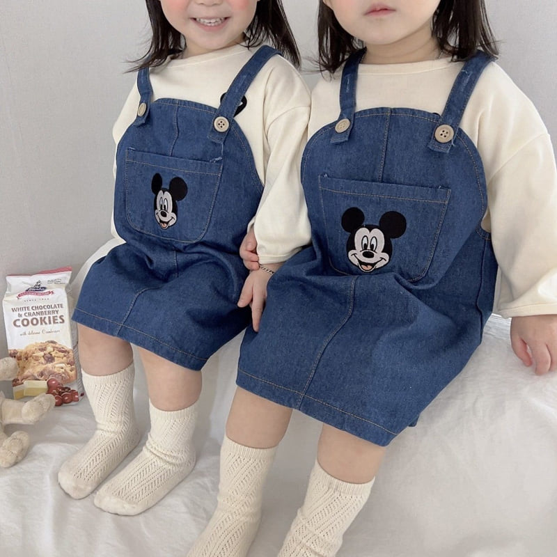 Moran - Korean Children Fashion - #toddlerclothing - Denim Suspender One-piece - 6