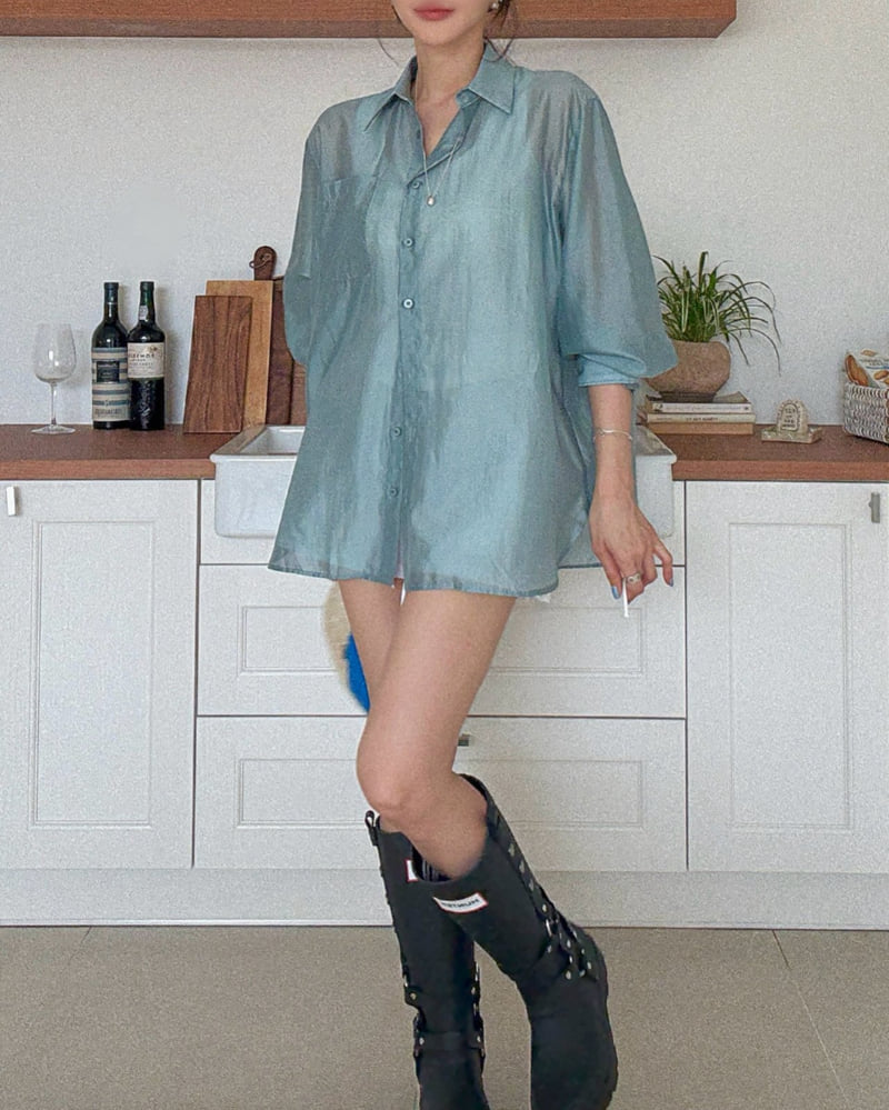 Moran Women - Korean Women Fashion - #momslook - Glow Tencel Shirt - 10
