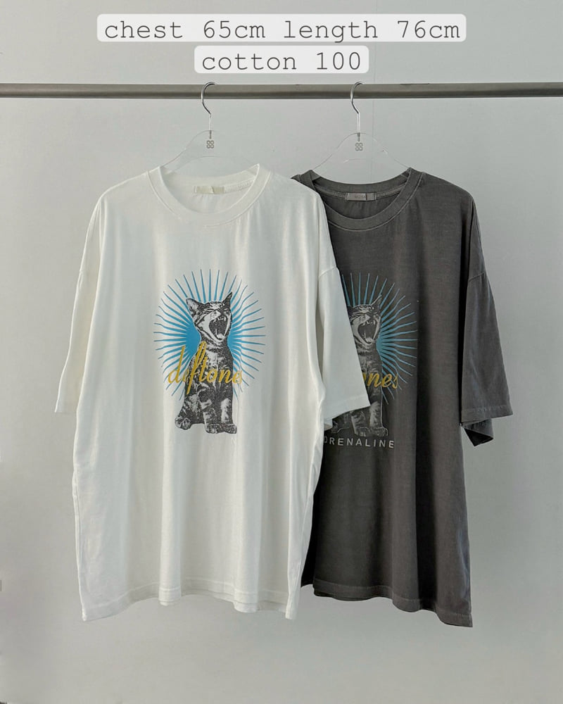 Moran Women - Korean Women Fashion - #momslook - Meow Pig Short Sleeve Tee